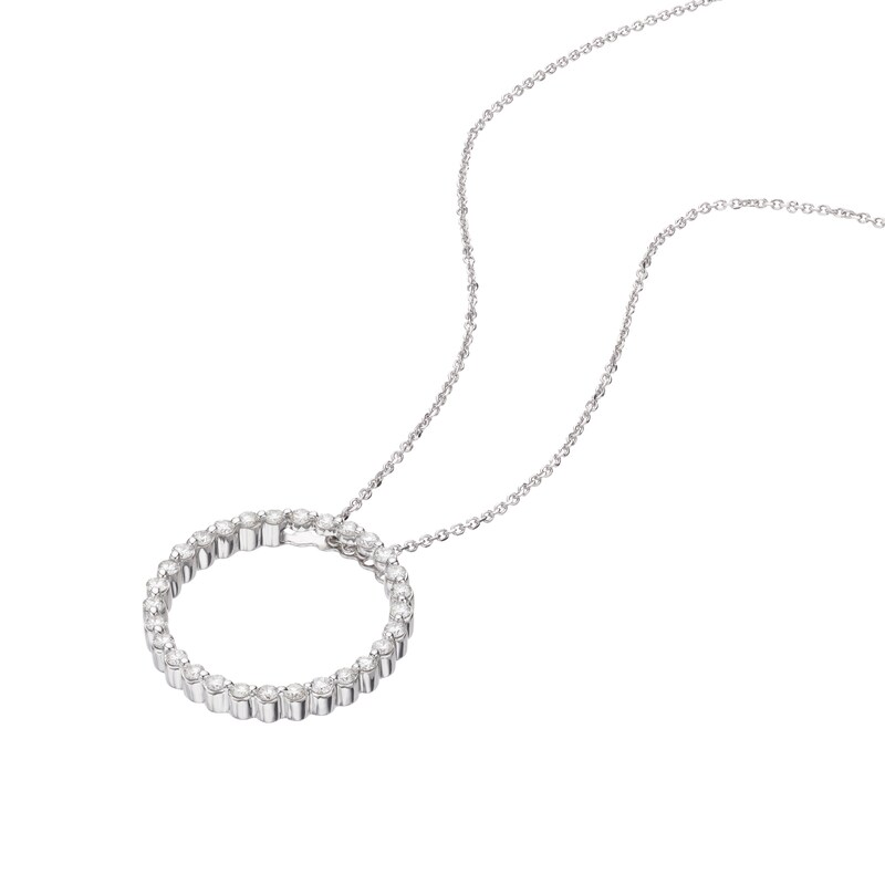 9ct White Gold 0.50ct Diamond Circle Pendant