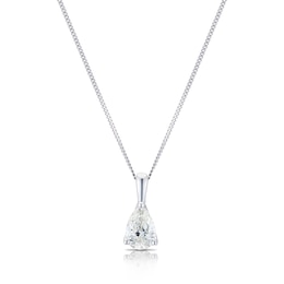 18ct White Gold 0.70ct Diamond Pear Solitaire Pendant