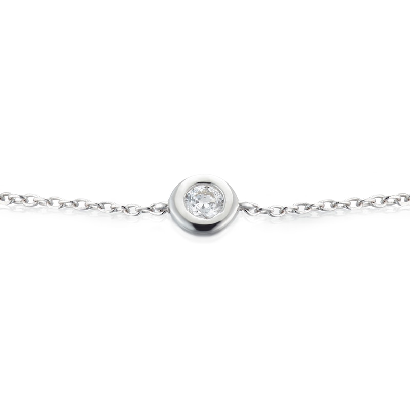 Main Image 2 of 9ct White Gold 0.15ct Diamond Rubover Bracelet