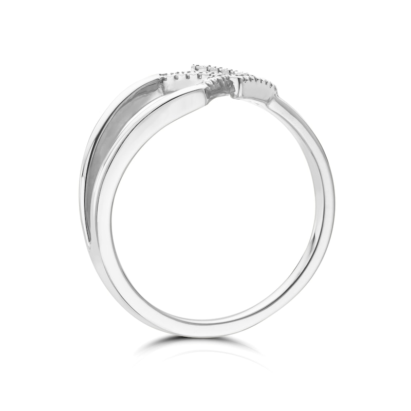 Main Image 2 of 9ct White Gold Diamond Pavé Open Arrow Ring