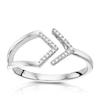 Thumbnail Image 3 of 9ct White Gold Diamond Pavé Open Arrow Ring