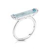 Thumbnail Image 0 of 9ct White Gold Diamond Blue Topaz Baguette Ring