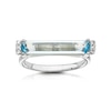 Thumbnail Image 2 of 9ct White Gold Diamond Blue Topaz Baguette Ring