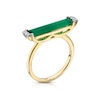 Thumbnail Image 1 of 9ct Yellow Gold Diamond Green Onyx Baguette Ring