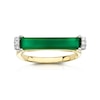 Thumbnail Image 3 of 9ct Yellow Gold Diamond Green Onyx Baguette Ring