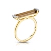 Thumbnail Image 1 of 9ct Yellow Gold Diamond Smokey Quartz Baguette Ring