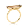 Thumbnail Image 2 of 9ct Yellow Gold Diamond Smokey Quartz Baguette Ring