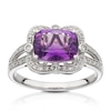 Thumbnail Image 2 of 9ct White Gold 0.15ct White Gold Amethyst Cushion Ring