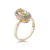 Thumbnail Image 1 of 9ct Yellow Gold 0.15ct Diamond Green Amethyst Oval Ring