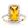 Thumbnail Image 2 of 9ct Yellow Gold 0.20ct Diamond Citrine Ring