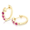 Thumbnail Image 0 of 9ct Yellow Gold Diamond & Ruby Hoop Earrings
