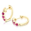 Thumbnail Image 0 of 9ct Yellow Gold Diamond & Ruby Hoop Earrings