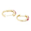 Thumbnail Image 1 of 9ct Yellow Gold Diamond & Ruby Hoop Earrings