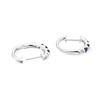 Thumbnail Image 2 of 9ct White Gold Diamond & Sapphire Hoop Earrings