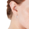 Thumbnail Image 2 of 9ct White Gold Diamond Blue Topaz Baguette Earrings
