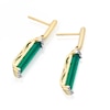 Thumbnail Image 2 of 9ct Yellow Gold Diamond & Green Onyx Drop Earrings