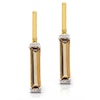 Thumbnail Image 1 of 9ct Yellow Gold Diamond Smokey Quartz Baguette Earrings