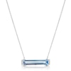Thumbnail Image 1 of 9ct White Gold Diamond Blue Topaz Baguette Pendant