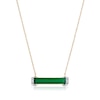 Thumbnail Image 1 of 9ct Yellow Gold Diamond Green Onyx Baguette Pendant