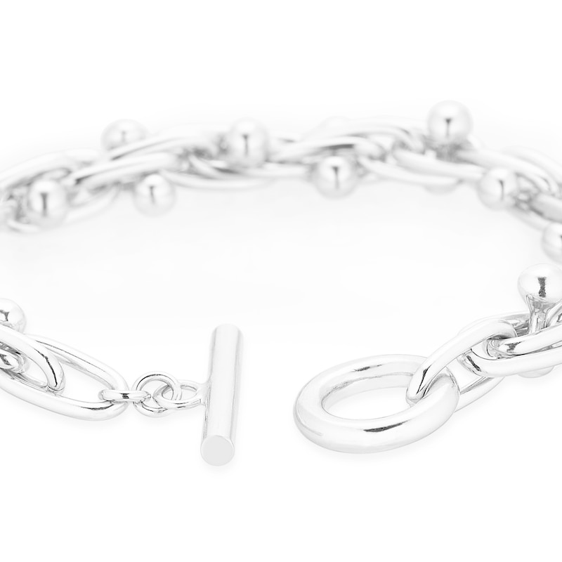 Sterling Silver 7.5 Inch Peppercorn Chain Bracelet