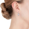 Thumbnail Image 1 of Silver Blue Topaz Oval Stud Earrings