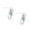 Thumbnail Image 2 of Silver Blue Topaz Oval Stud Earrings