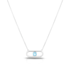 Thumbnail Image 0 of Silver Blue Topaz Oval Necklace