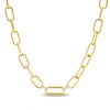 Thumbnail Image 0 of Sterling Silver & 18ct Gold Plated Vermeil 0.20ct Diamond Paperlink Chain