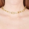 Thumbnail Image 1 of Sterling Silver & 18ct Gold Plated Vermeil 0.20ct Diamond Paperlink Chain