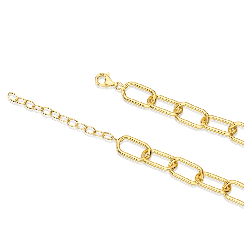 Sterling Silver & 18ct Gold Plated Vermeil 0.20ct Diamond Paperlink Chain