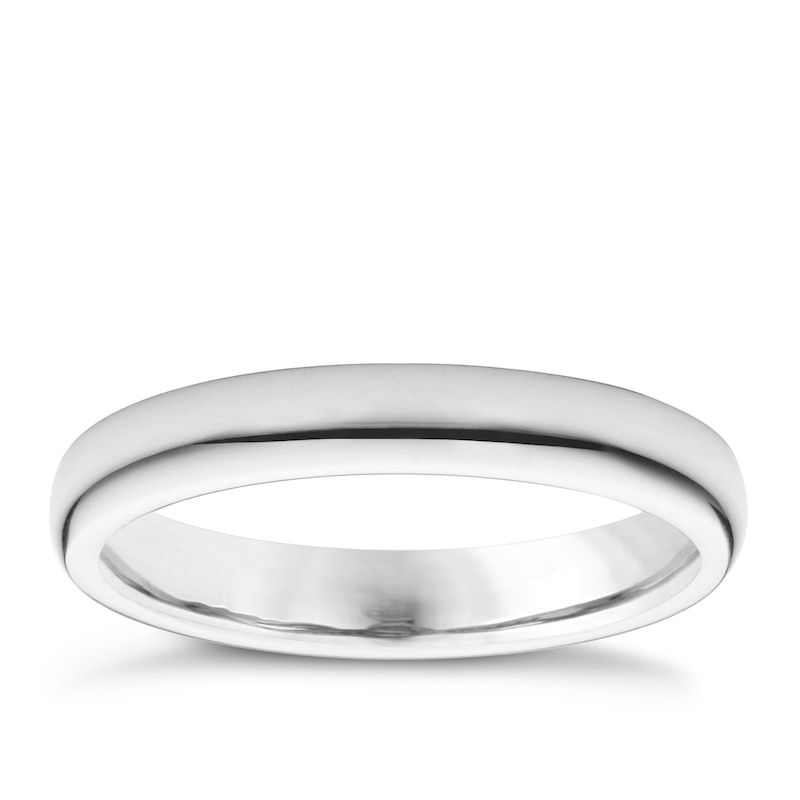 14ct White Gold Super Heavyweight Court Ring 3mm