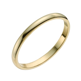 14ct Yellow Gold Extra Heavyweight D Shape Ring 2mm