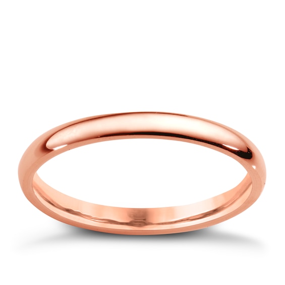 14ct Rose Gold Extra Heavyweight Court Ring 2mm