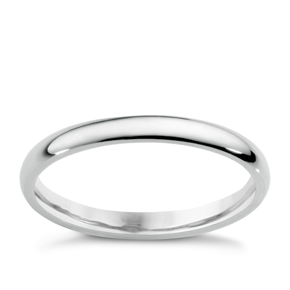 14ct White Gold Extra Heavyweight Court Ring 2mm