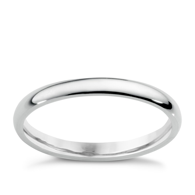 14ct White Gold Extra Heavyweight Court Ring 2mm