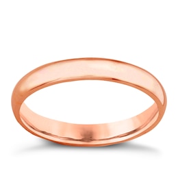 14ct Rose Gold Extra Heavyweight Court Ring 3mm