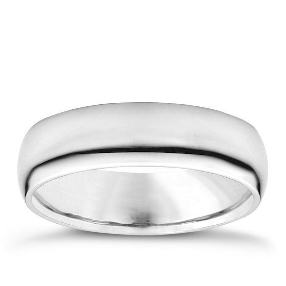 14ct White Gold Super Heavyweight Court Ring 5mm