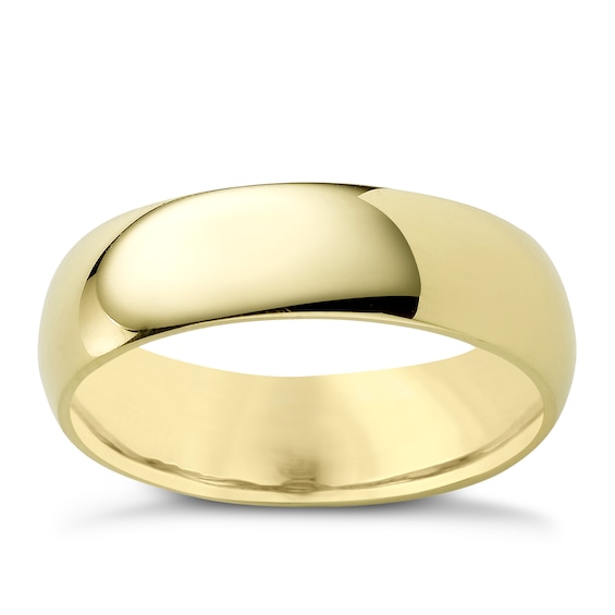 14ct Yellow Gold Super Heavyweight Court Ring 6mm