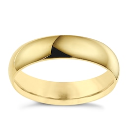 14ct Yellow Gold Extra Heavyweight D Shape Ring 5mm