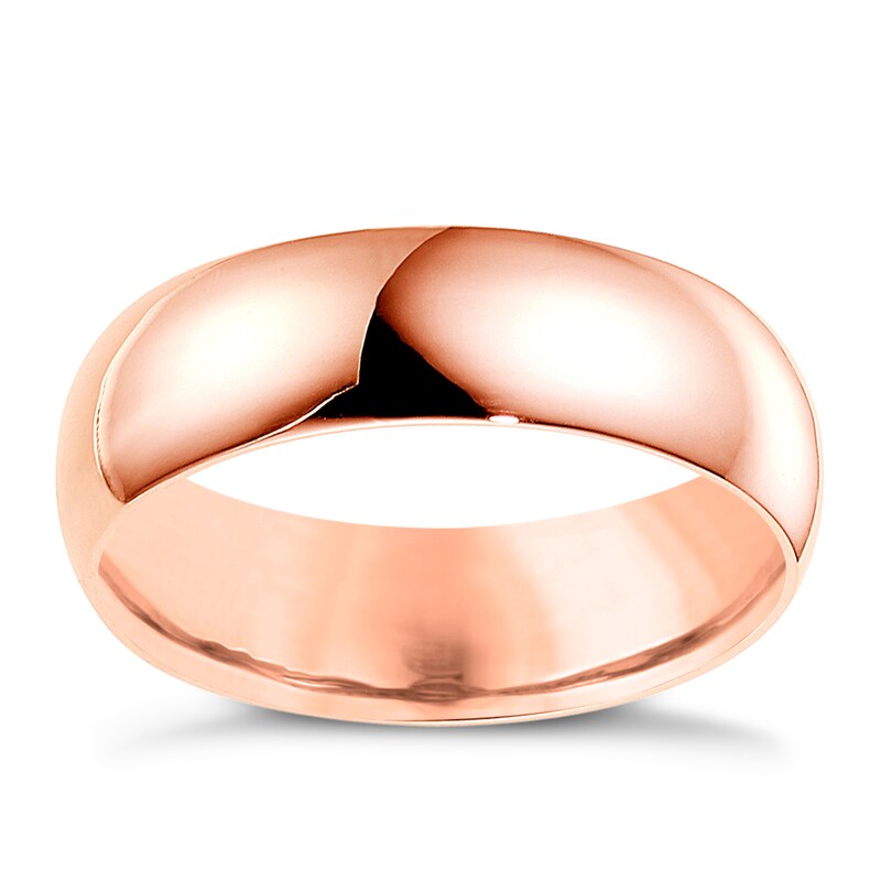 Main Image 1 of 14ct Rose Gold Extra Heavyweight D Shape Ring 7mm