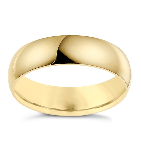 14ct Yellow Gold Extra Heavyweight D Shape Ring 7mm