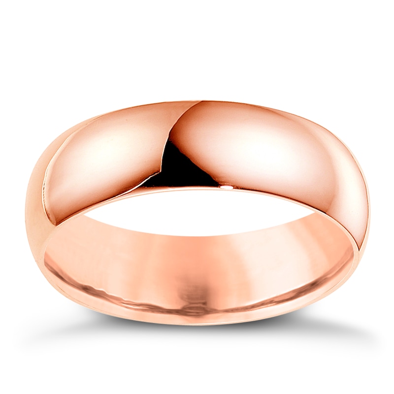 14ct Rose Gold Extra Heavyweight D Shape Ring 8mm