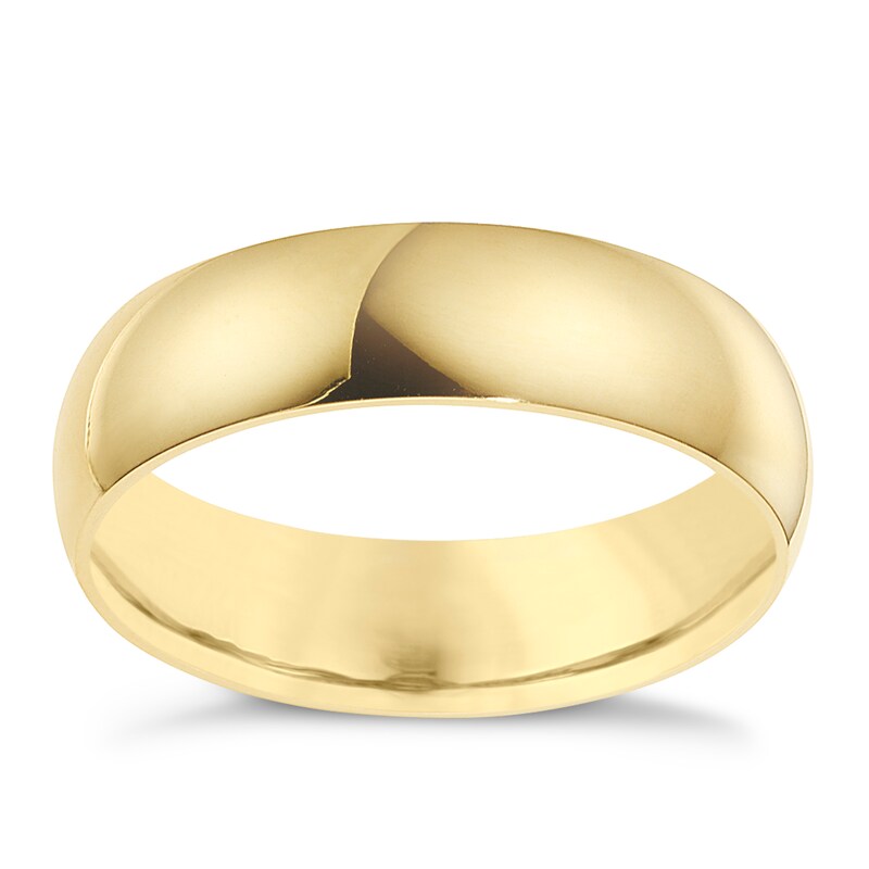 Main Image 1 of 14ct Yellow Gold Extra Heavyweight D Shape Ring 8mm