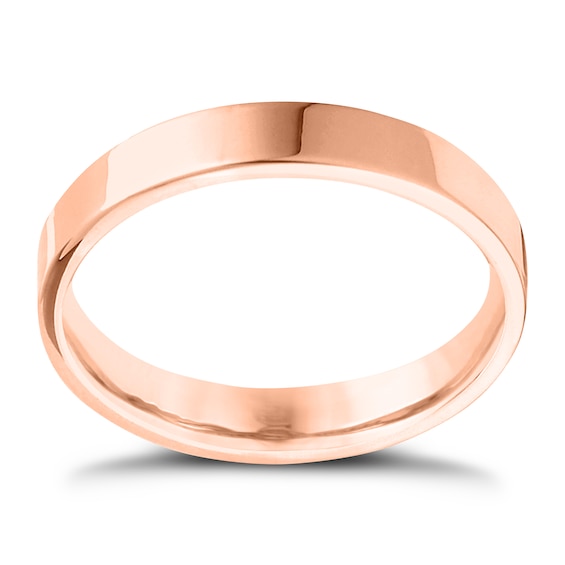 14ct Rose Gold Extra Heavyweight Flat Court Ring 4mm
