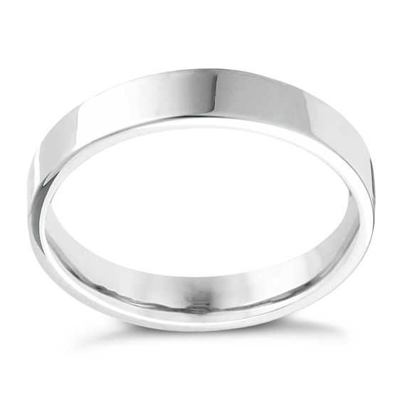 14ct White Gold Extra Heavyweight Flat Court Ring 5mm