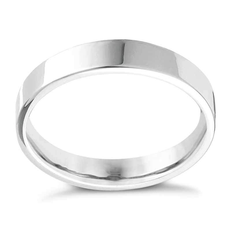 14ct White Gold Extra Heavyweight Flat Court Ring 5mm