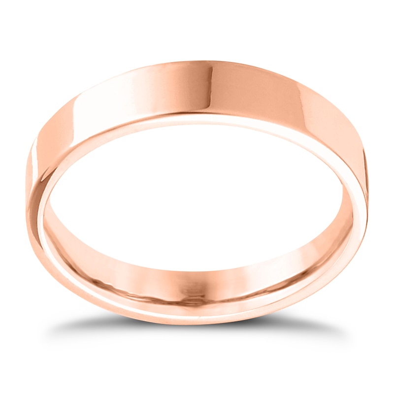 Main Image 1 of 14ct Rose Gold Extra Heavyweight Flat Court Ring 6mm