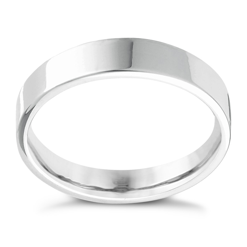 14ct White Gold Extra Heavyweight Flat Court Ring 6mm