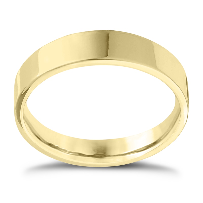 14ct Yellow Gold Extra Heavyweight Flat Court Ring 8mm