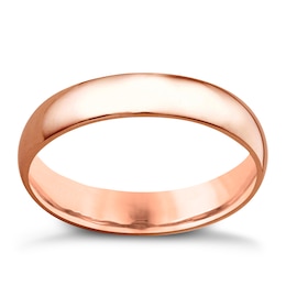 14ct Rose Gold Extra Heavyweight Court Ring 4mm